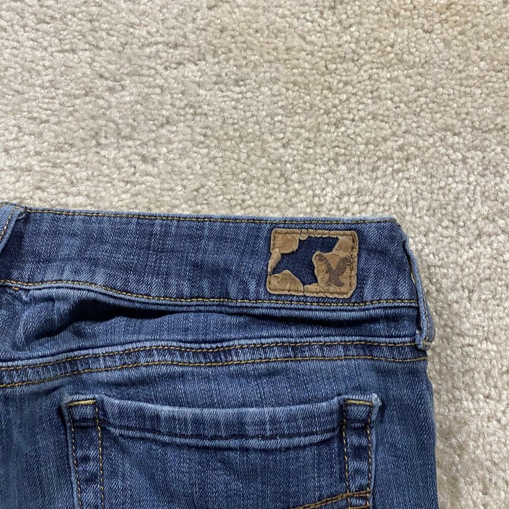 American Eagle Jeans Womens 10 Blue Favorite Boyfriend Stretch Relaxed Wide Leg - Picture 3 of 12